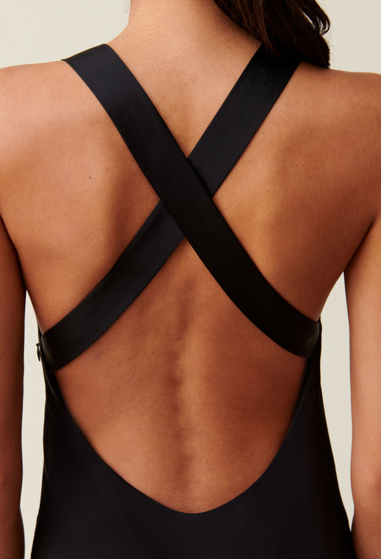 Robe longue satinée