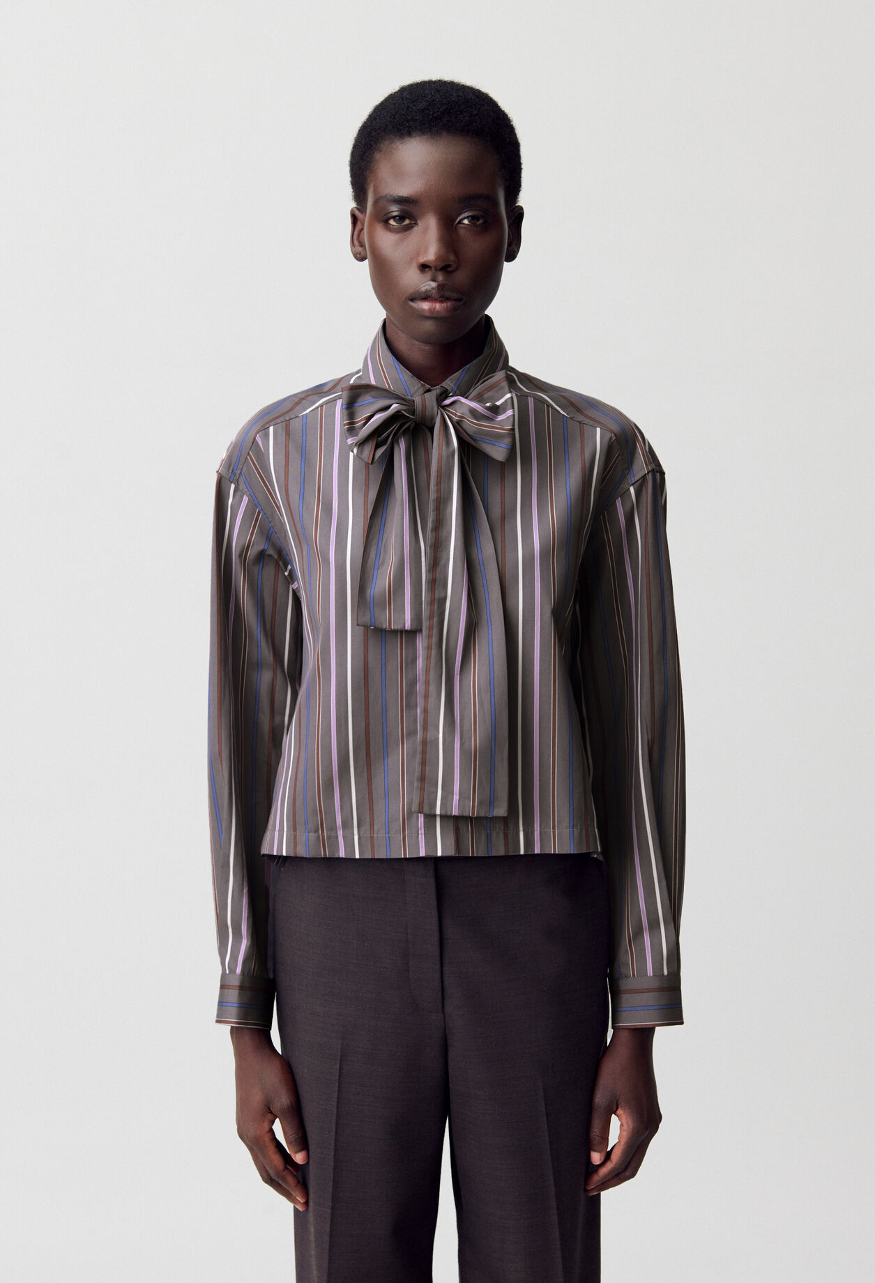 Chemise lavallière rayures