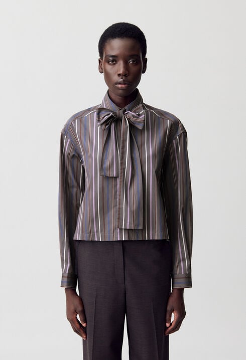 Chemise lavallière rayures