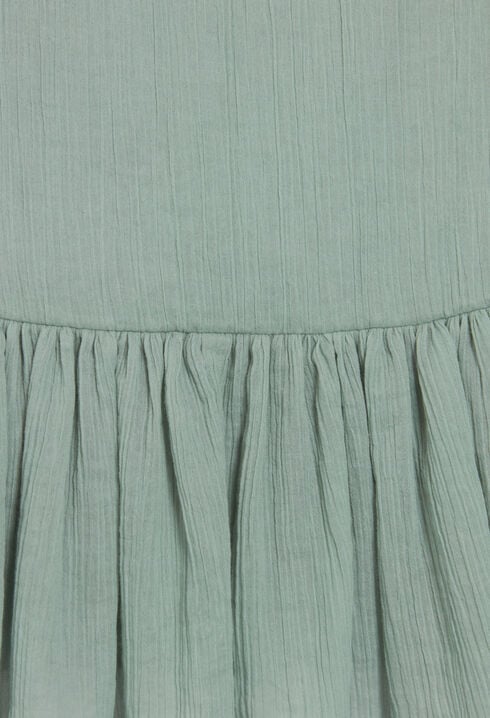 Robe courte volantée amande