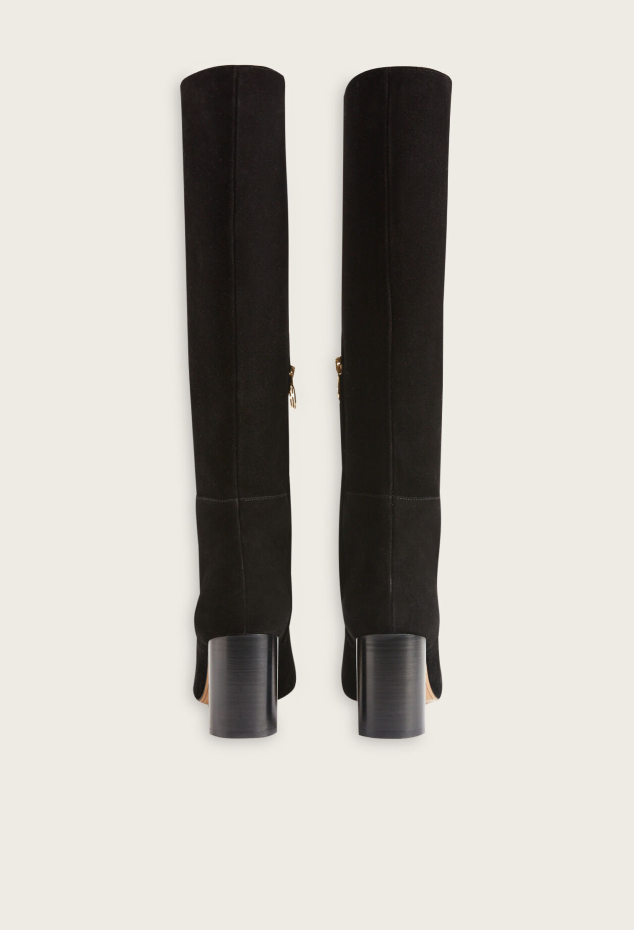 Bottes hautes cuir suède noir