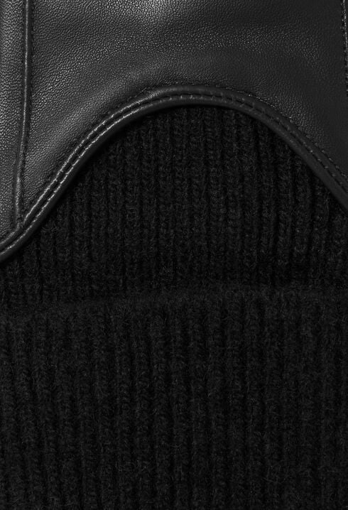 Gants cuir et maille