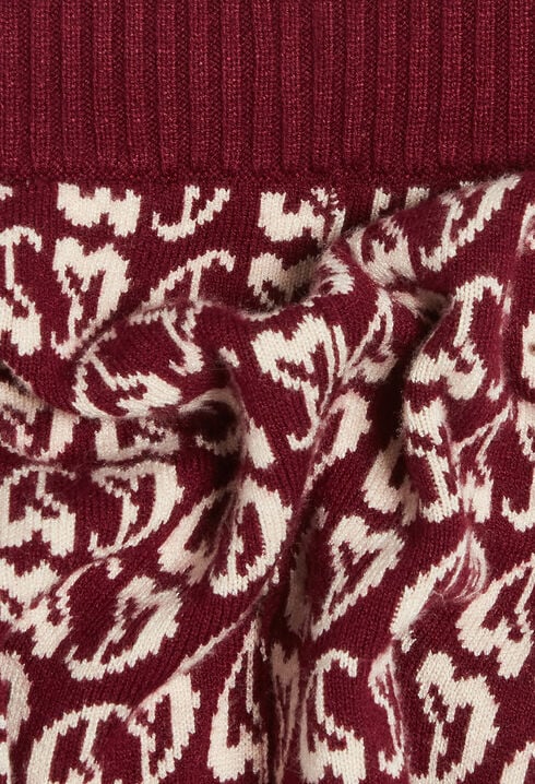 Pantalon bicolore maille imprimé cœur