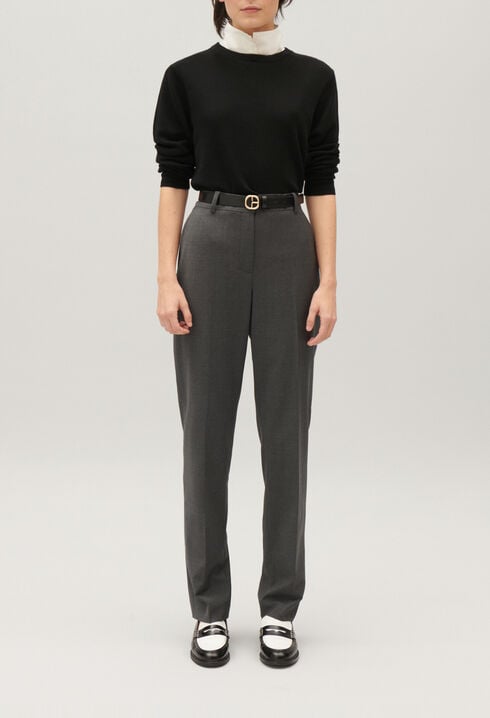 Pantalon tailleur gris chiné