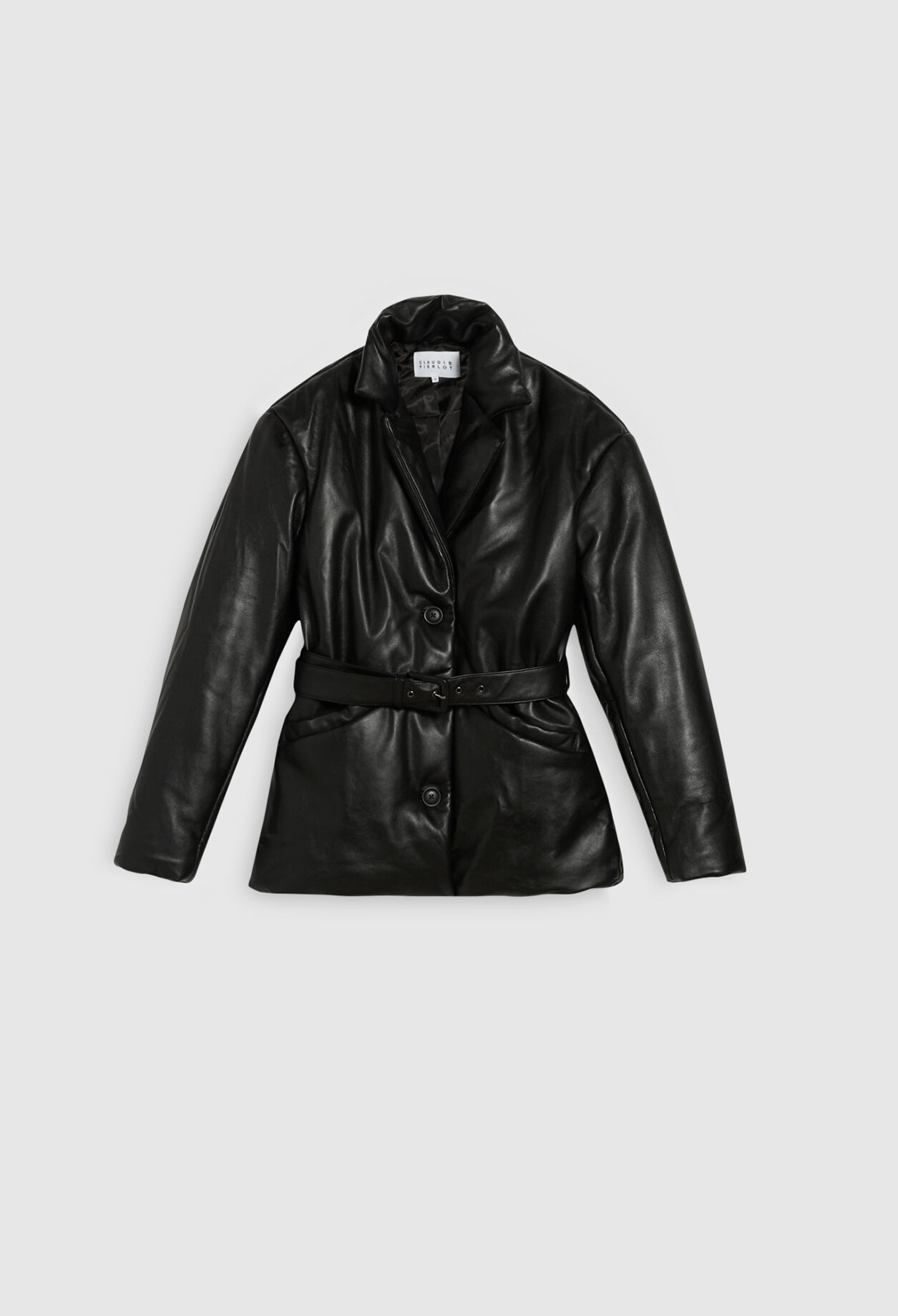 Manteau court en cuir responsable