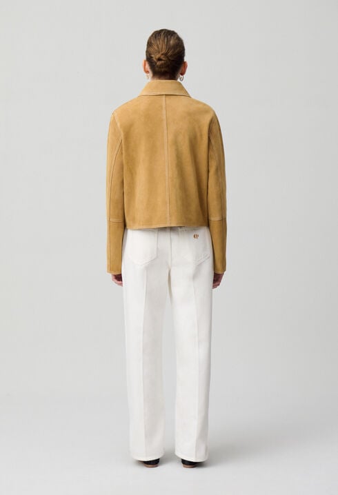 Veste en cuir suède