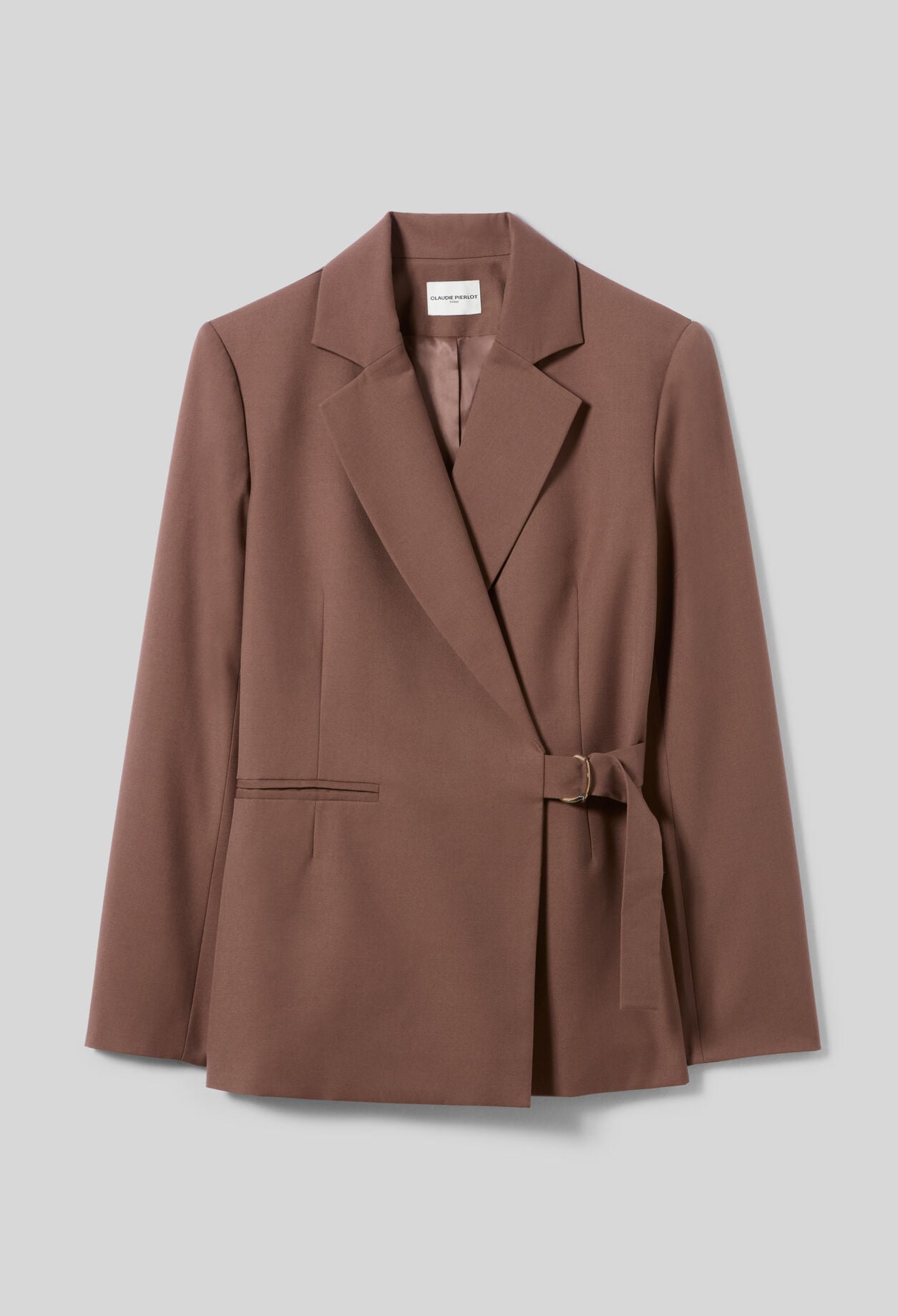 Veste droite double boucle argent&eacute;e