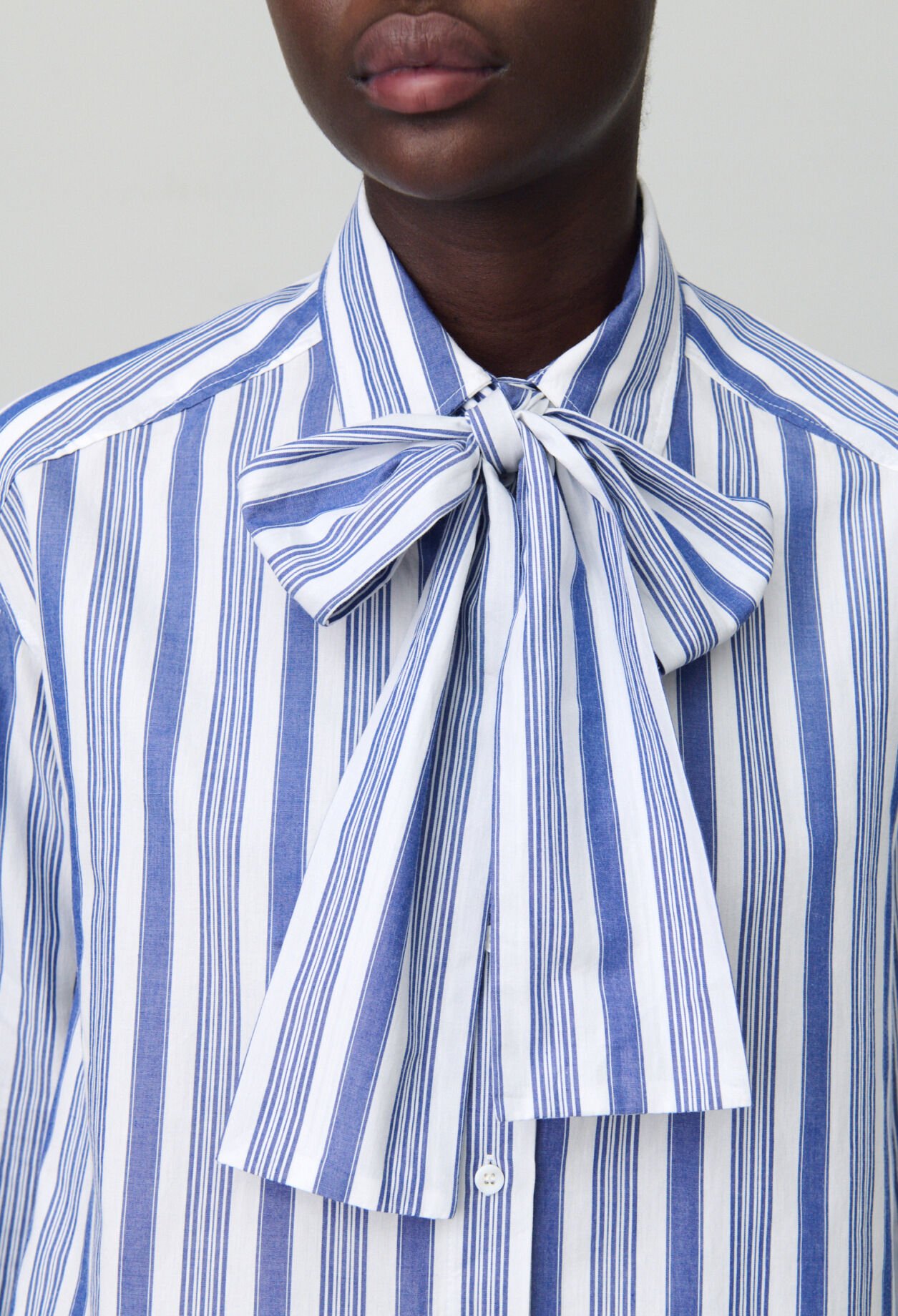 Chemise rayures col noeud