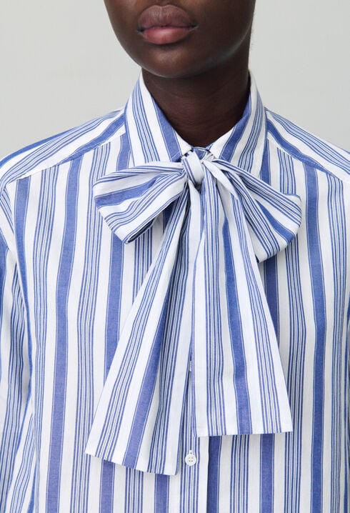 Chemise rayures col noeud