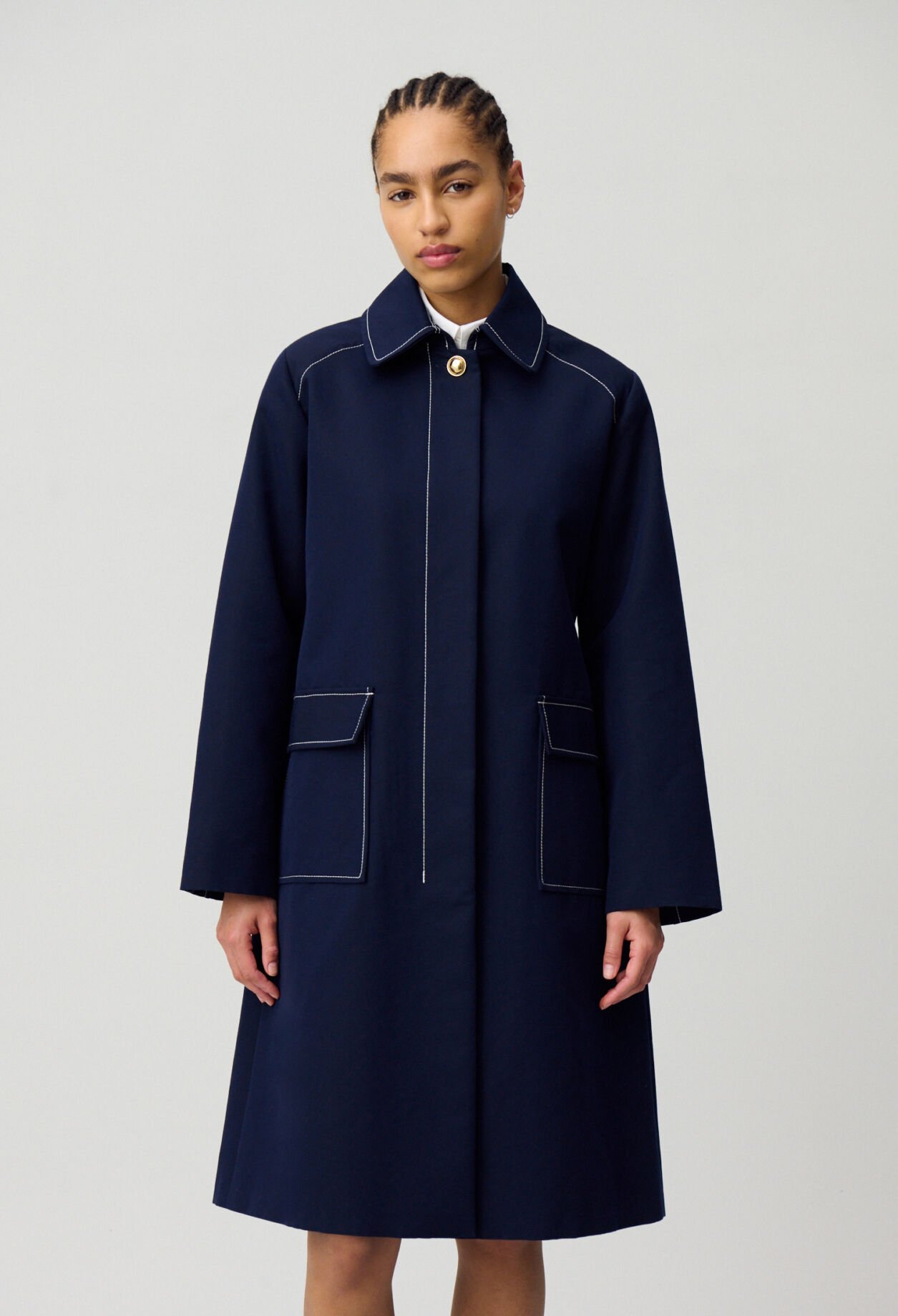 Trench mi-long ceinturé