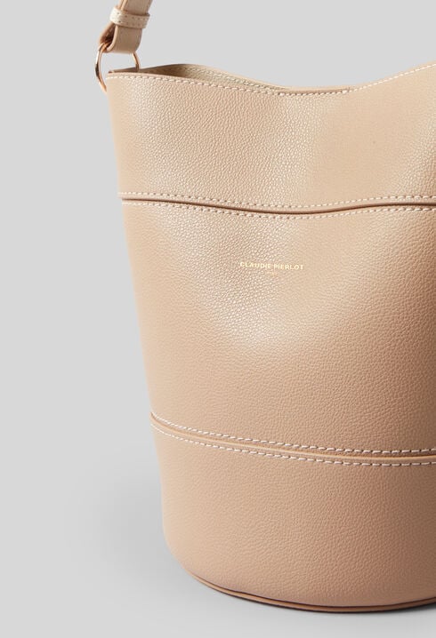 Sac seau cuir grainé