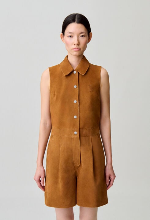 Combinaison cuir sans manches