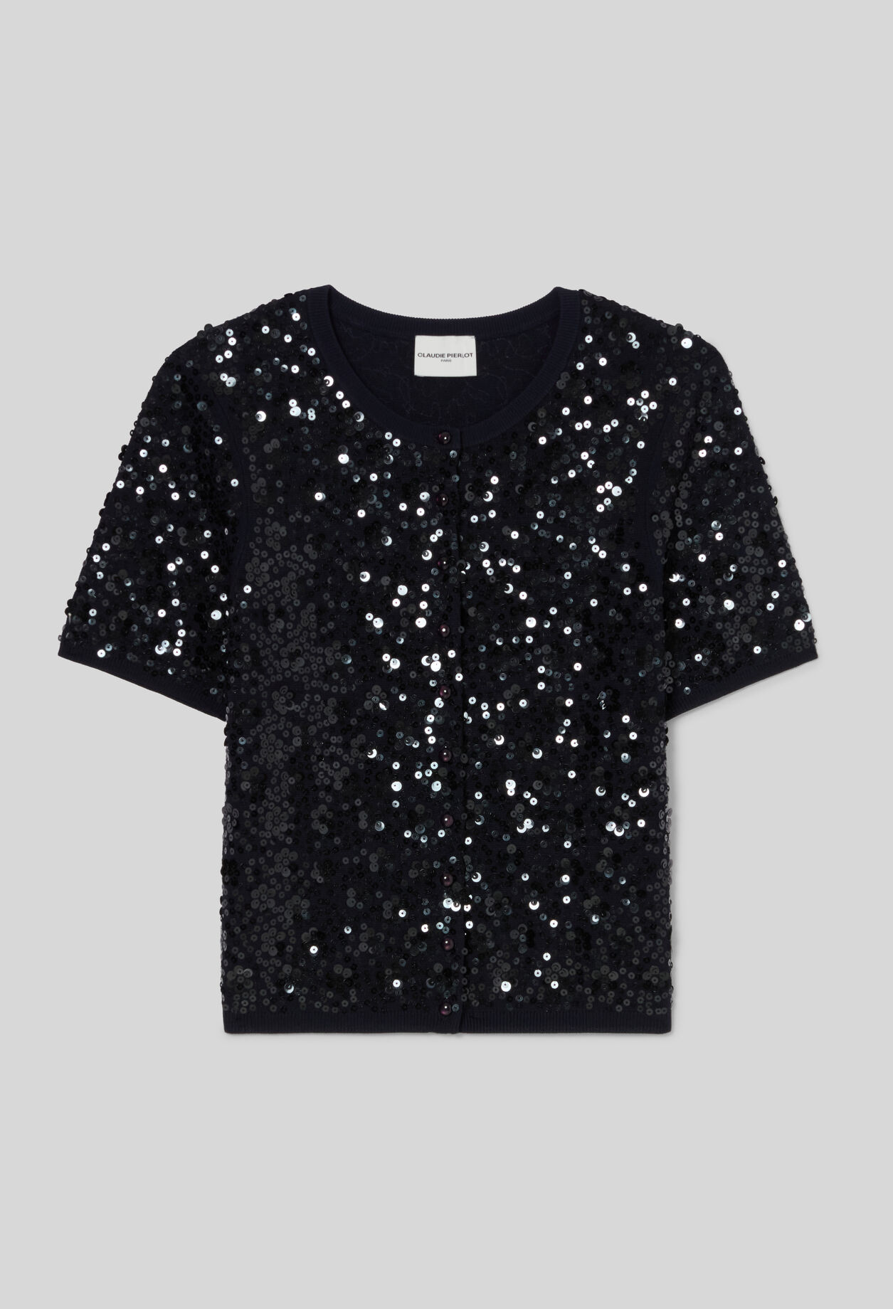 Cardigan ajust&eacute; maille sequins