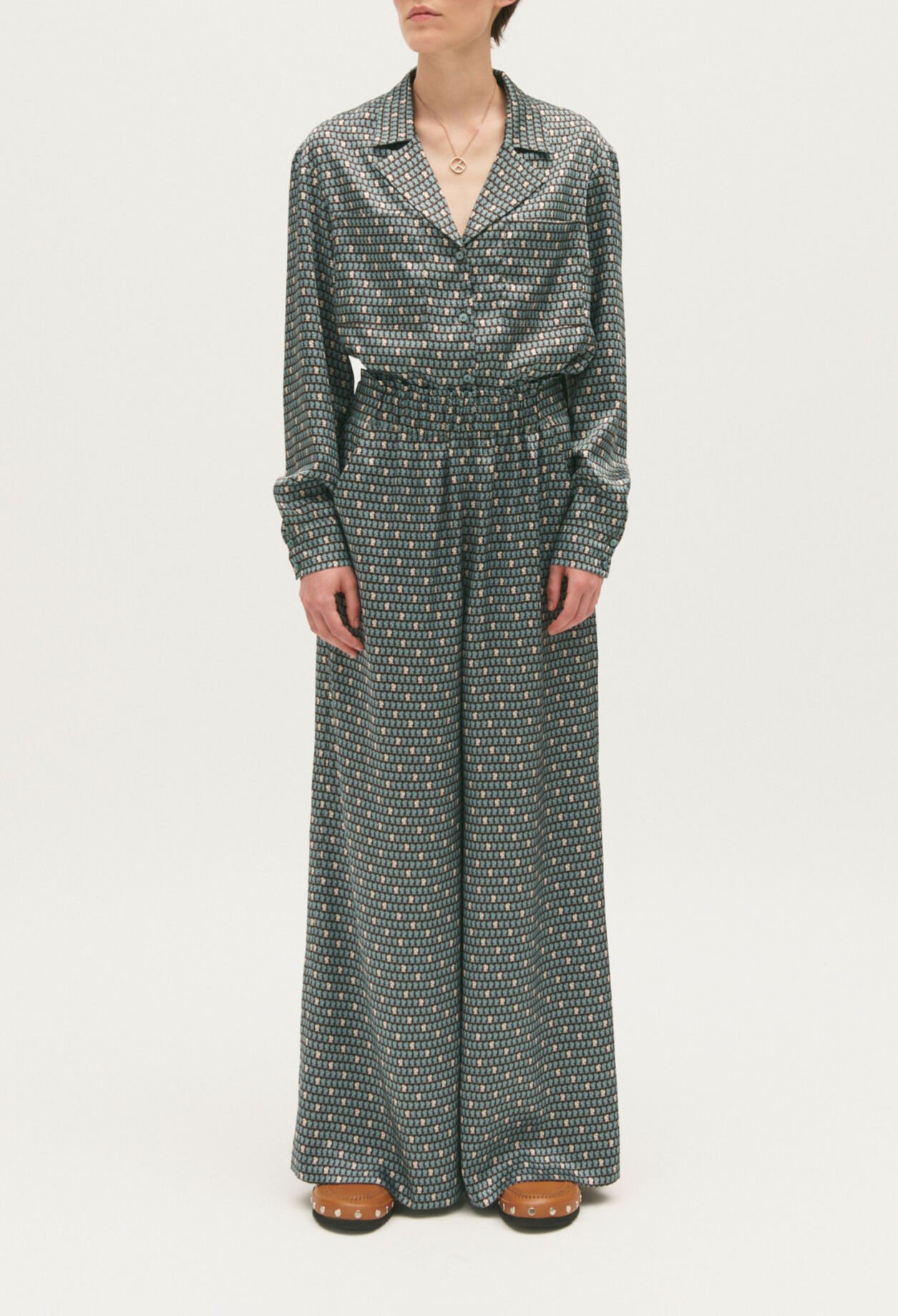 Pantalon fluide satiné