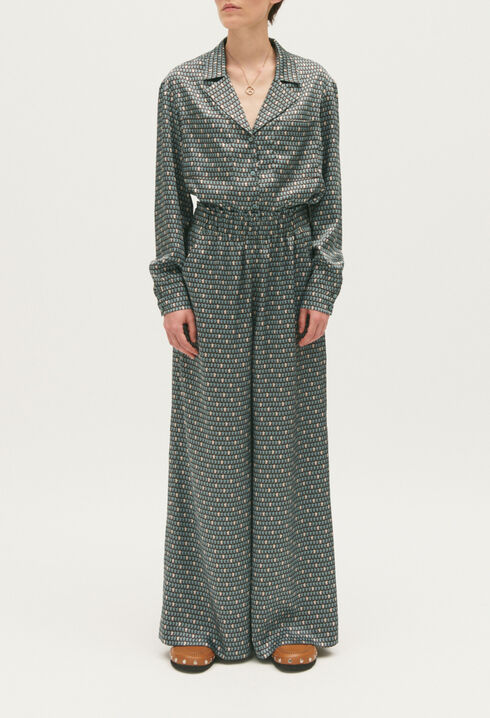 Pantalon fluide satiné