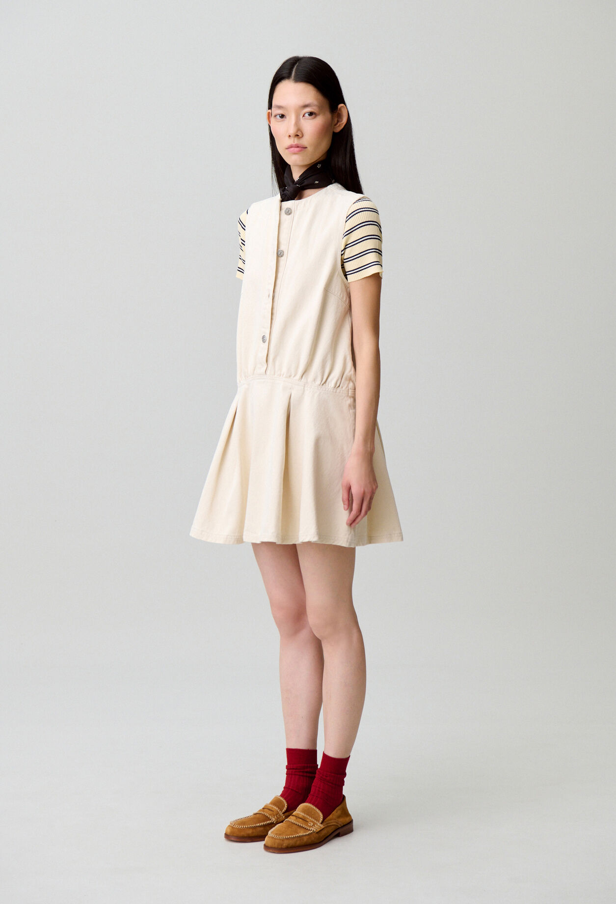 Robe denim clair évasée