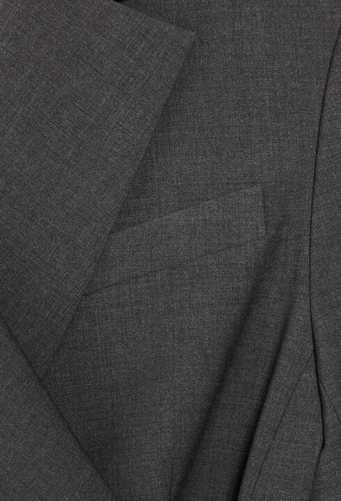 Veste tailleur cache-cœur gris chiné