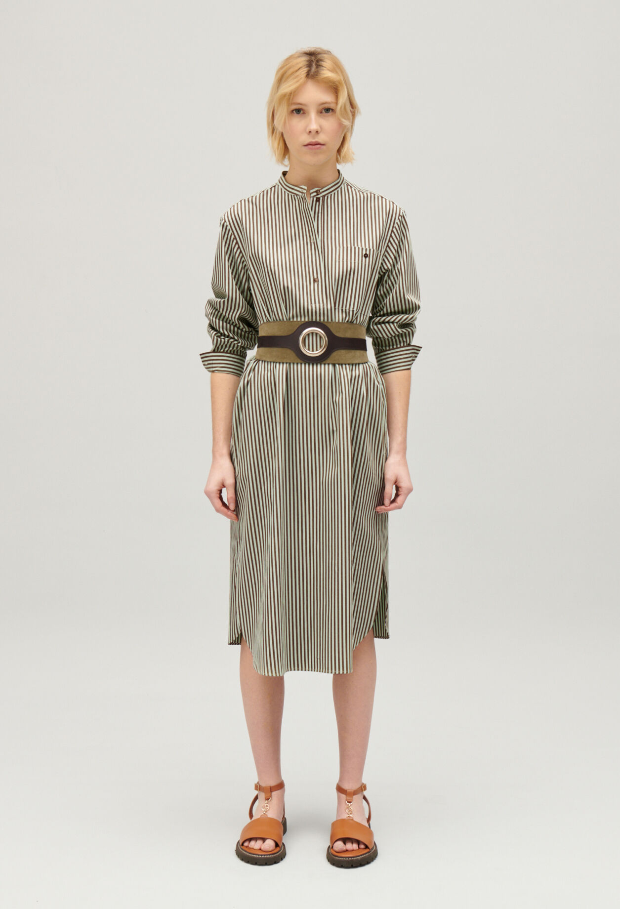 Robe longue rayures verte pour femme Claudie Pierlot