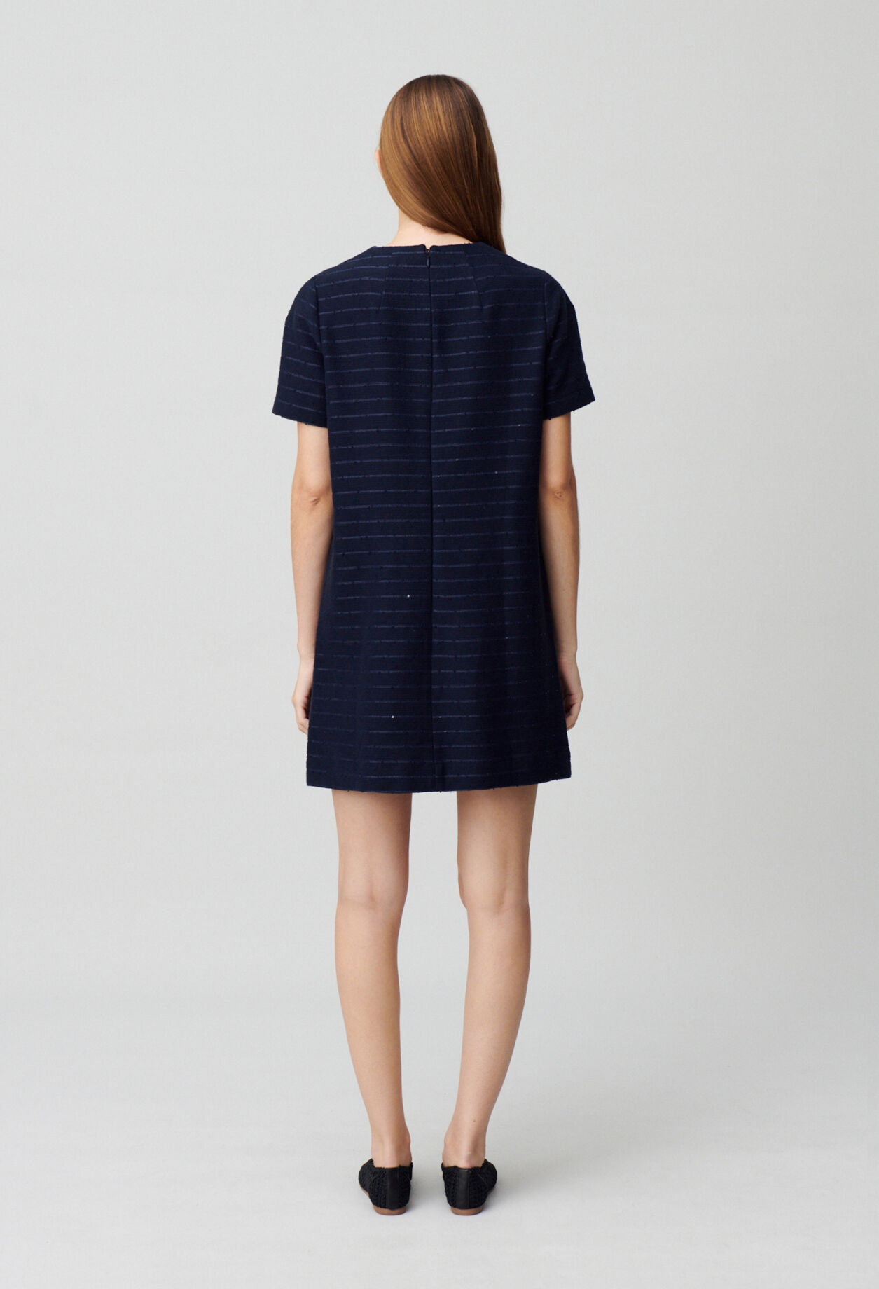 Robe courte droite rayures
