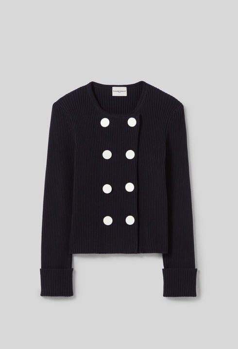Cardigan laine mélangée boutonné