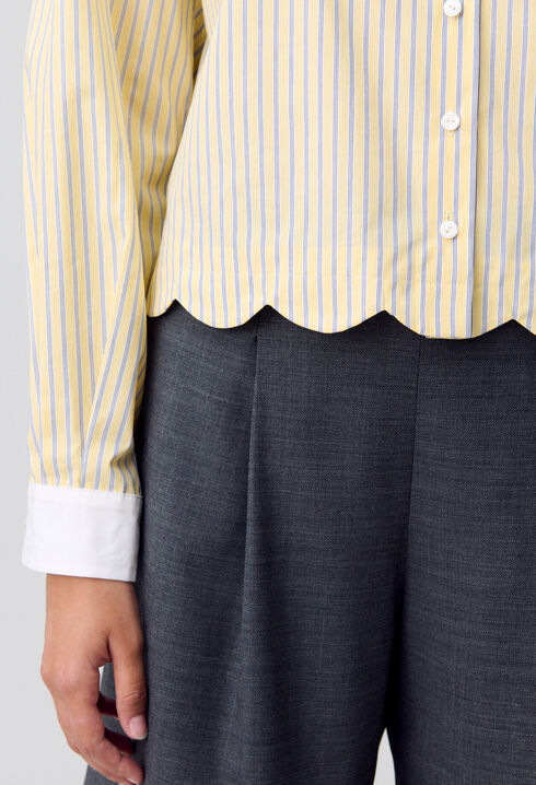 Chemise rayée col claudine
