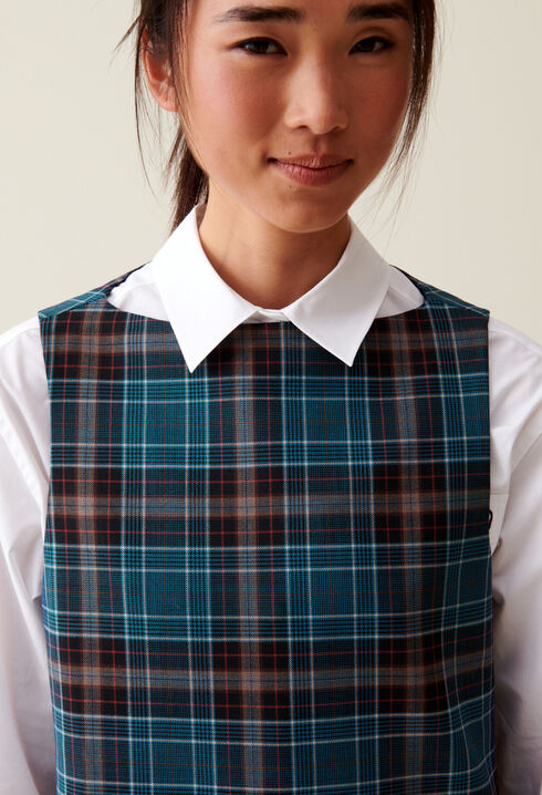 Robe courte sans manches carreaux