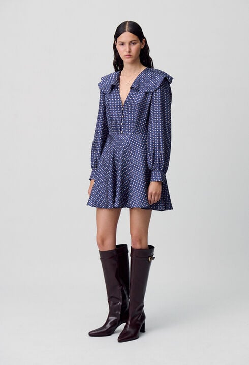 Robe courte soie imprimée