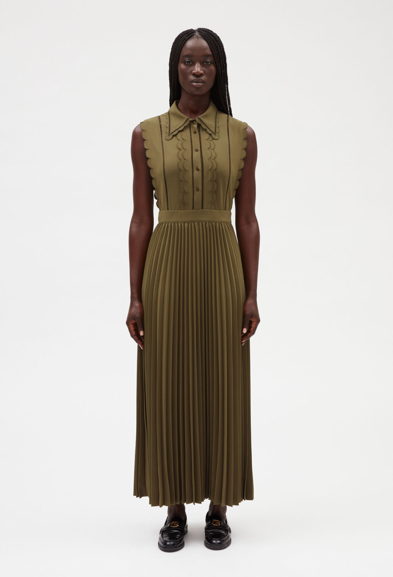 Robe longue kaki