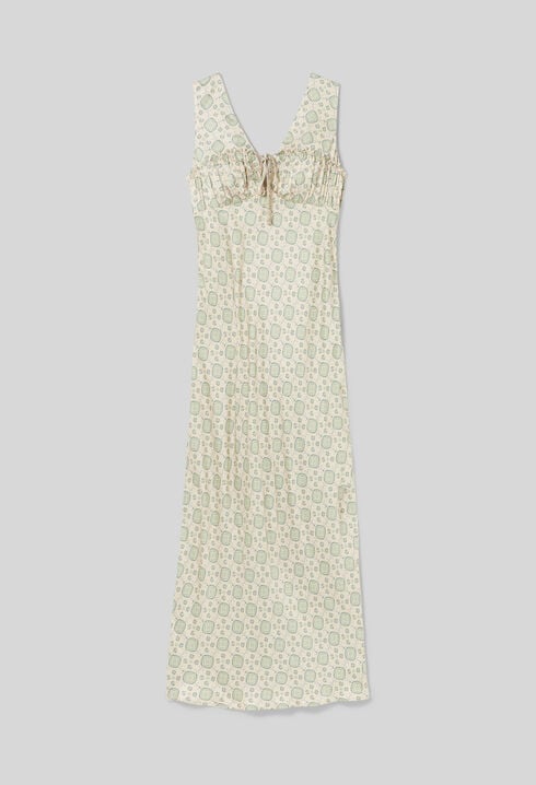 Robe satin&eacute;e motif