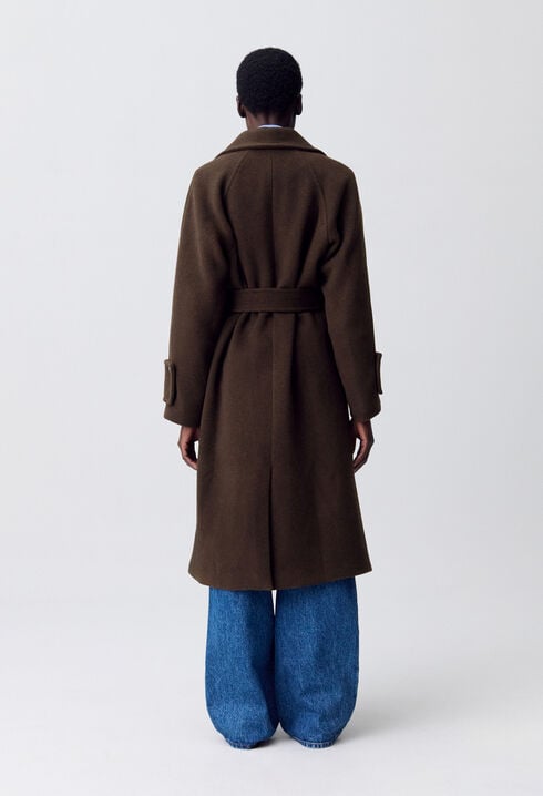 Manteau long ceinturé