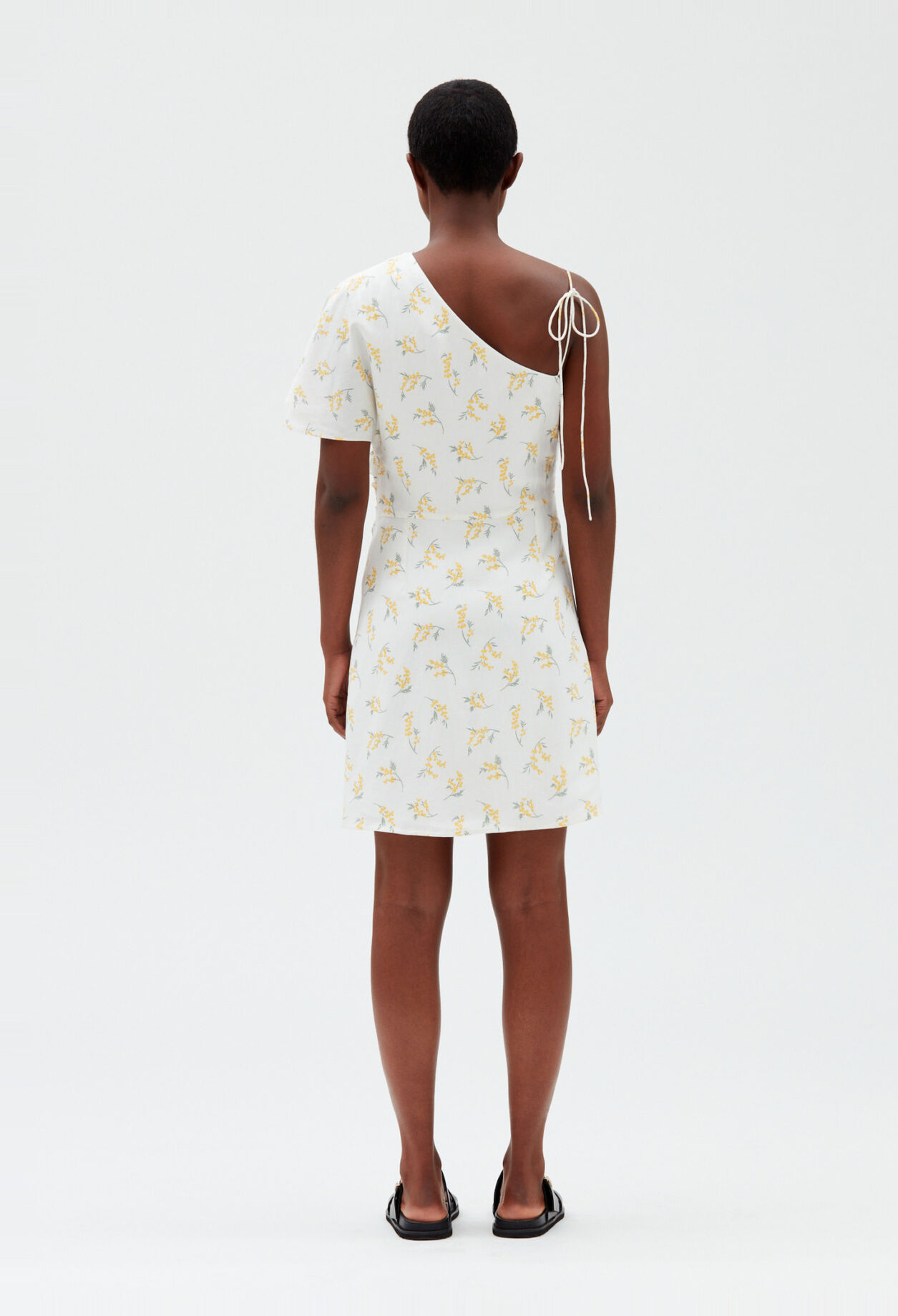 Robe midi asymétrique mimosa