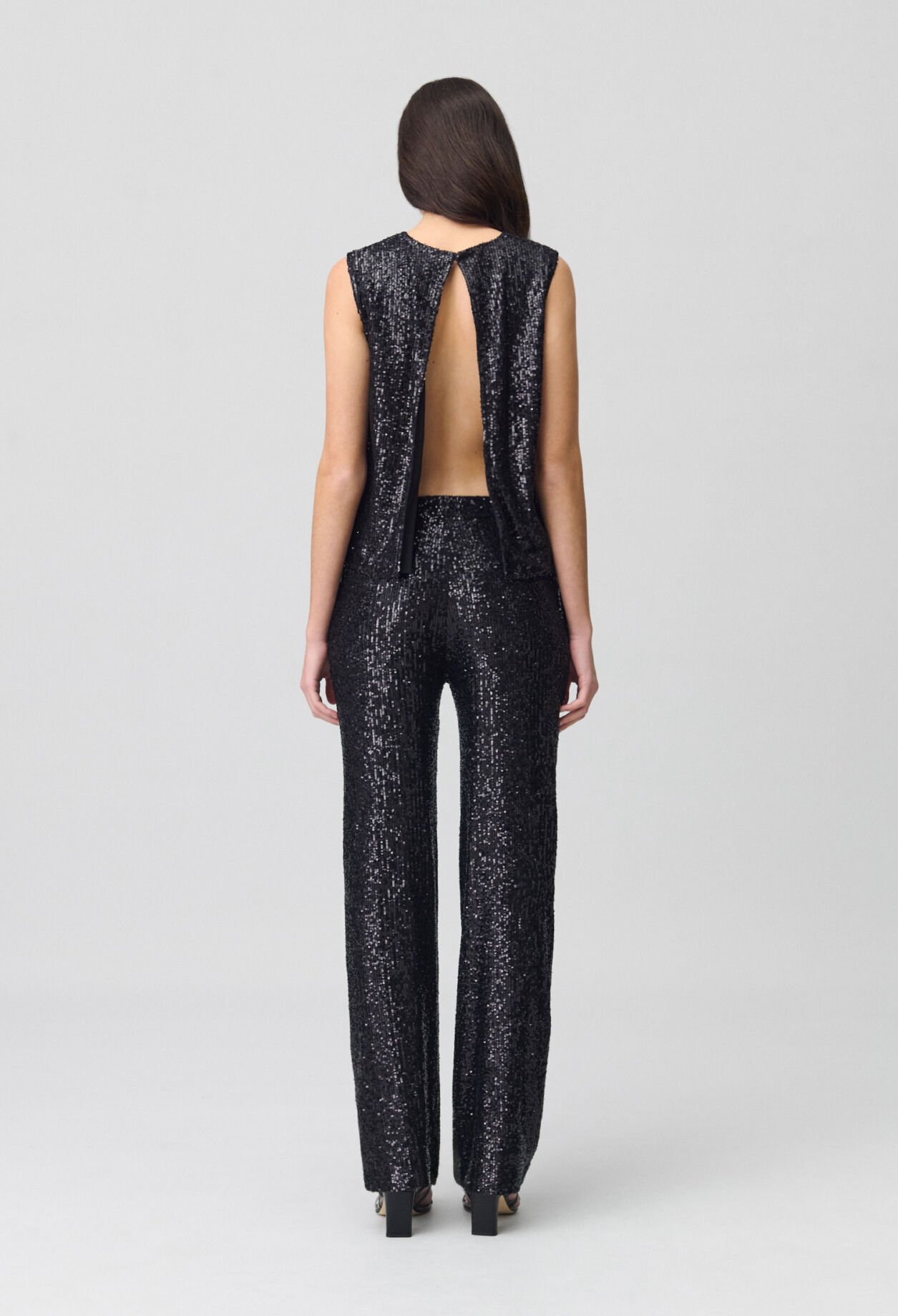 Top à sequins noir