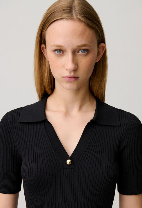 Robe maille col chemise