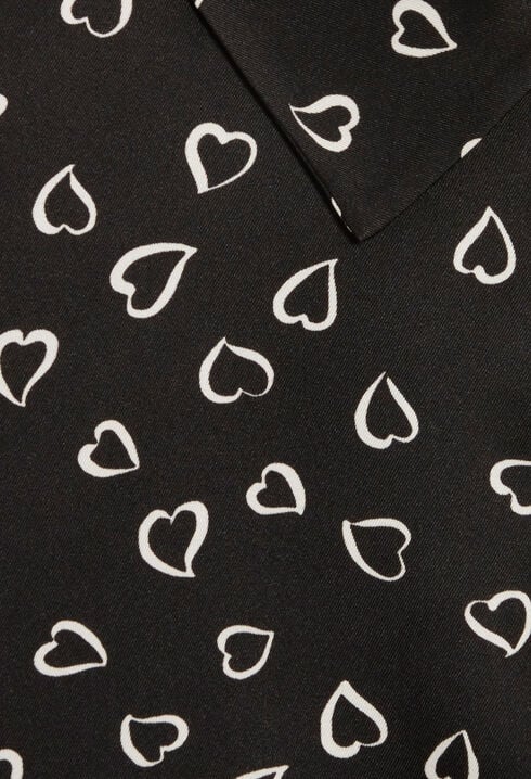 Chemise fluide imprimé cœurs