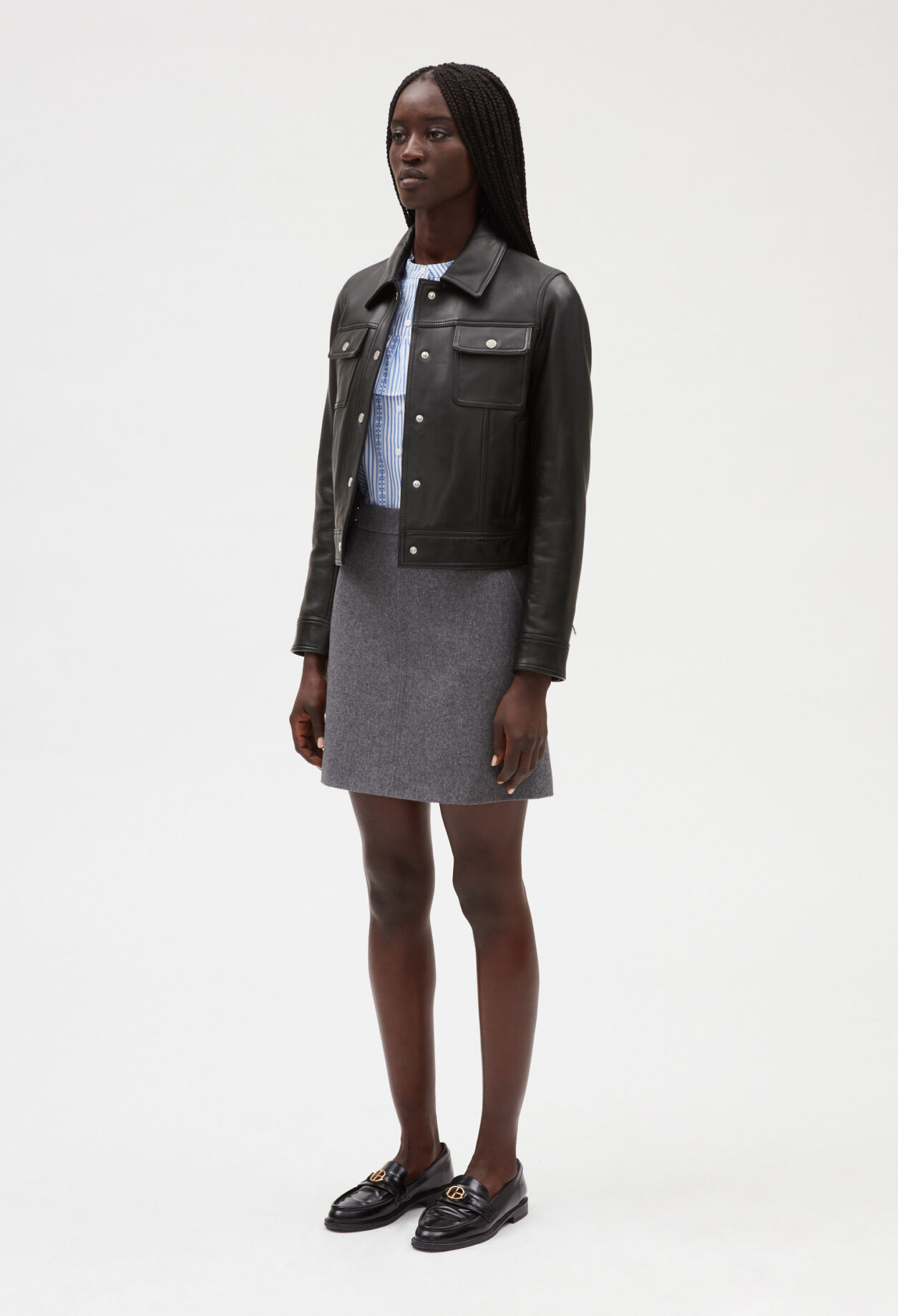 Blouson cuir noir