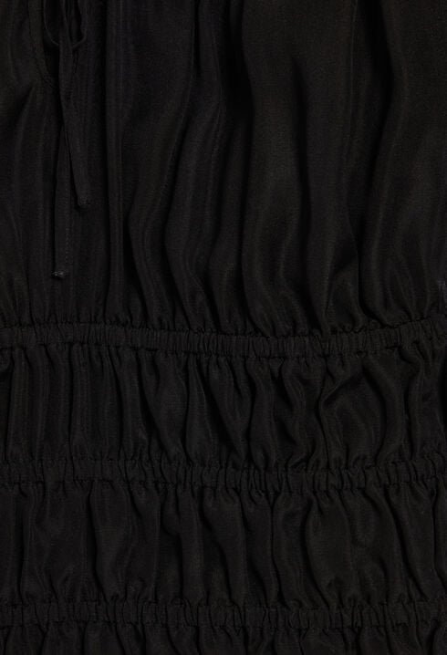 Blouse courte volants noire