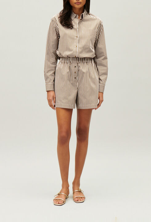 Short rayures bronze