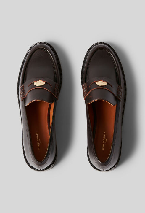 Mocassins cuir chocolat