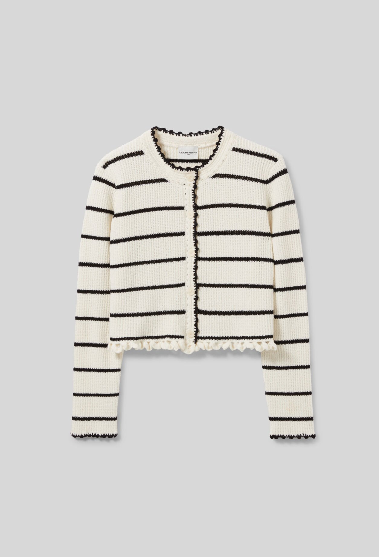 Cardigan rayures maille fine