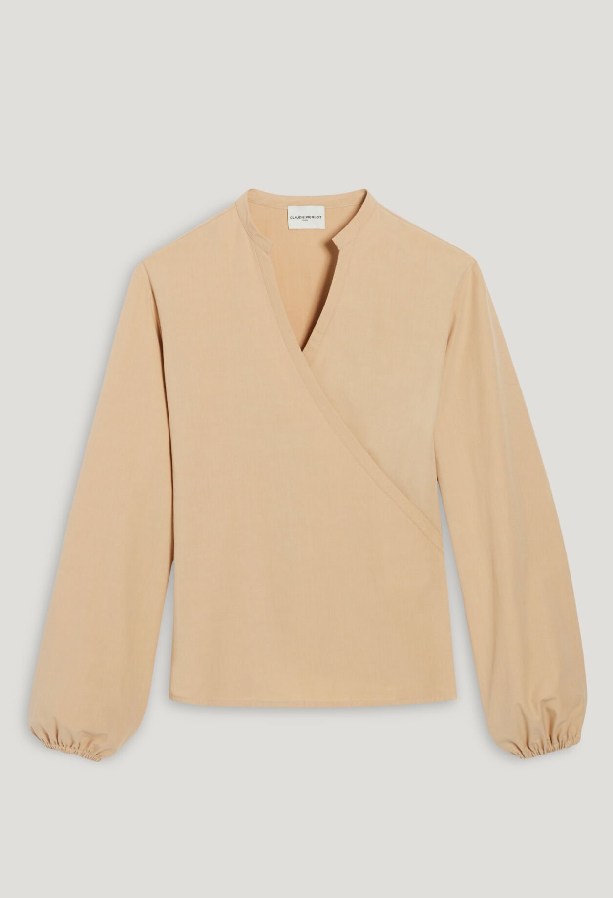 Blouse cache-cœur sable