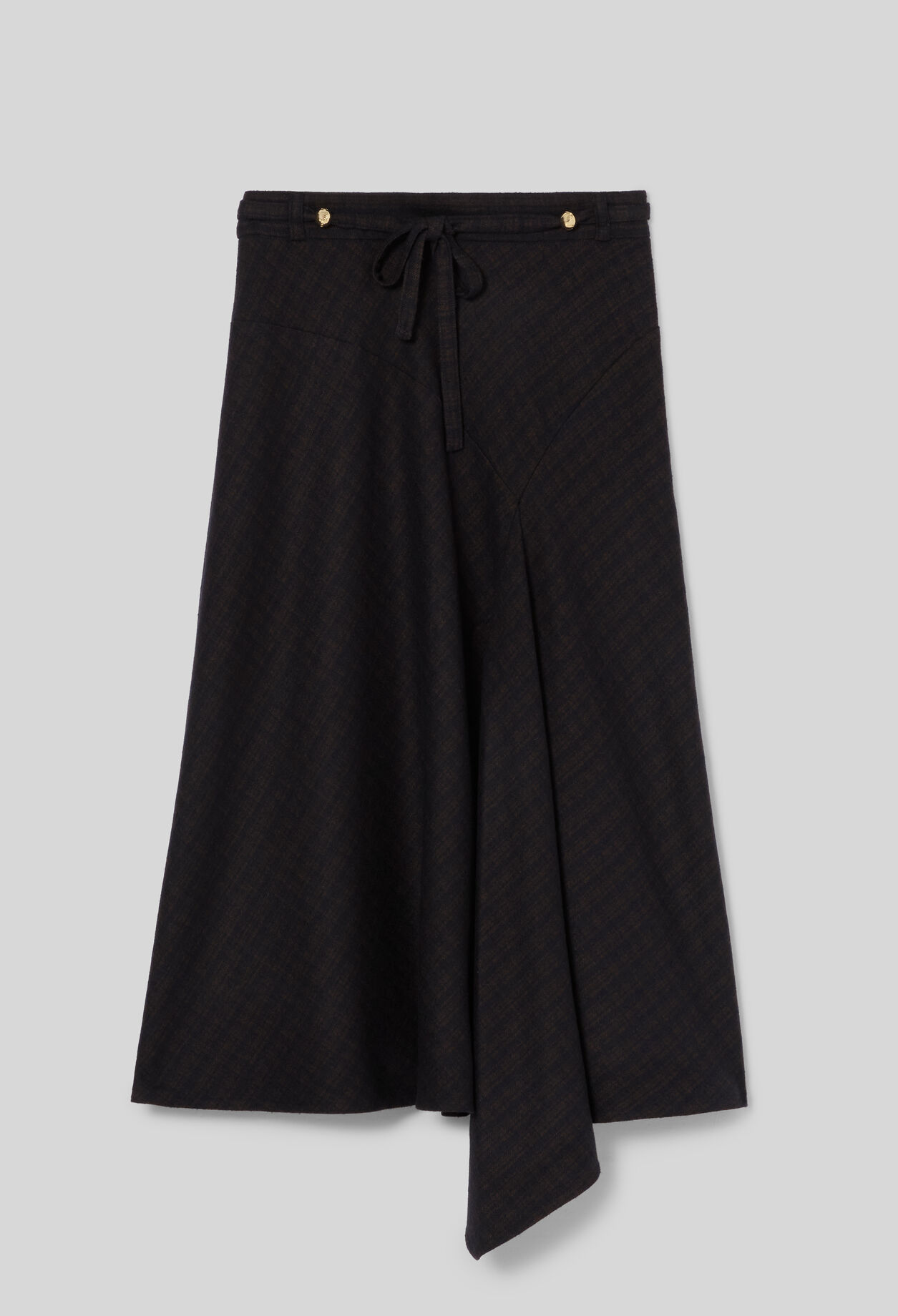 Jupe midi asym&eacute;trique