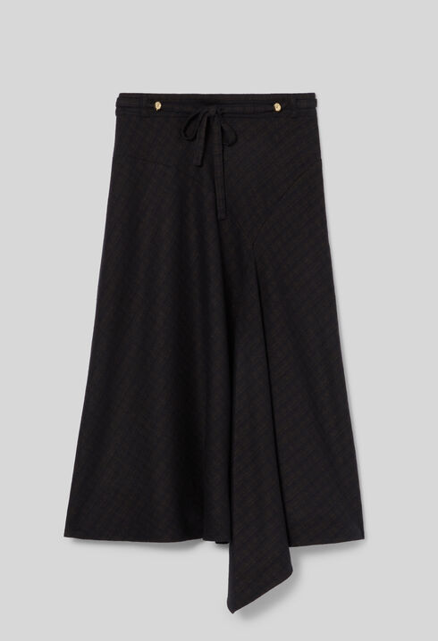 Jupe midi asym&eacute;trique