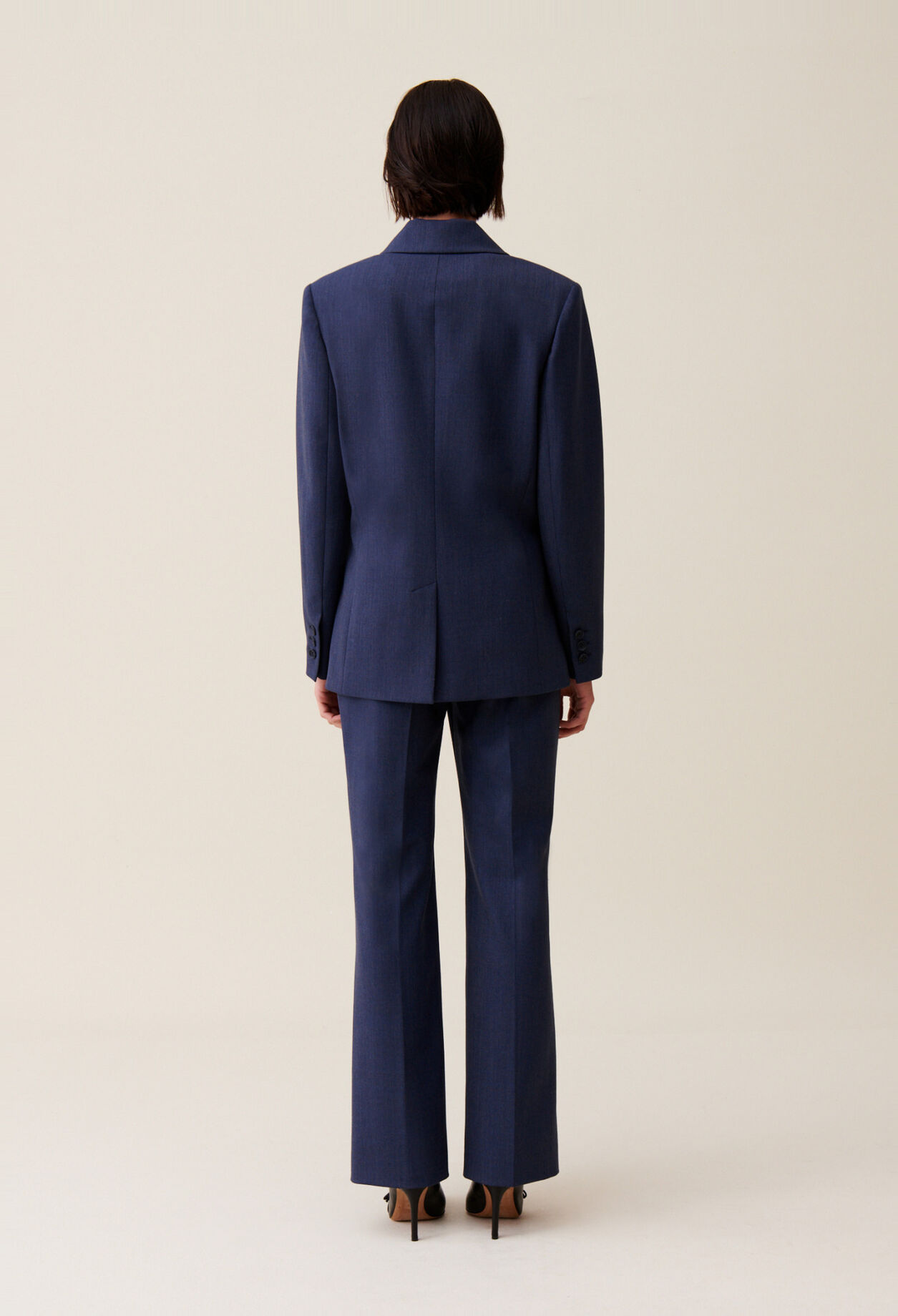 Veste tailleur crois&eacute;e marine