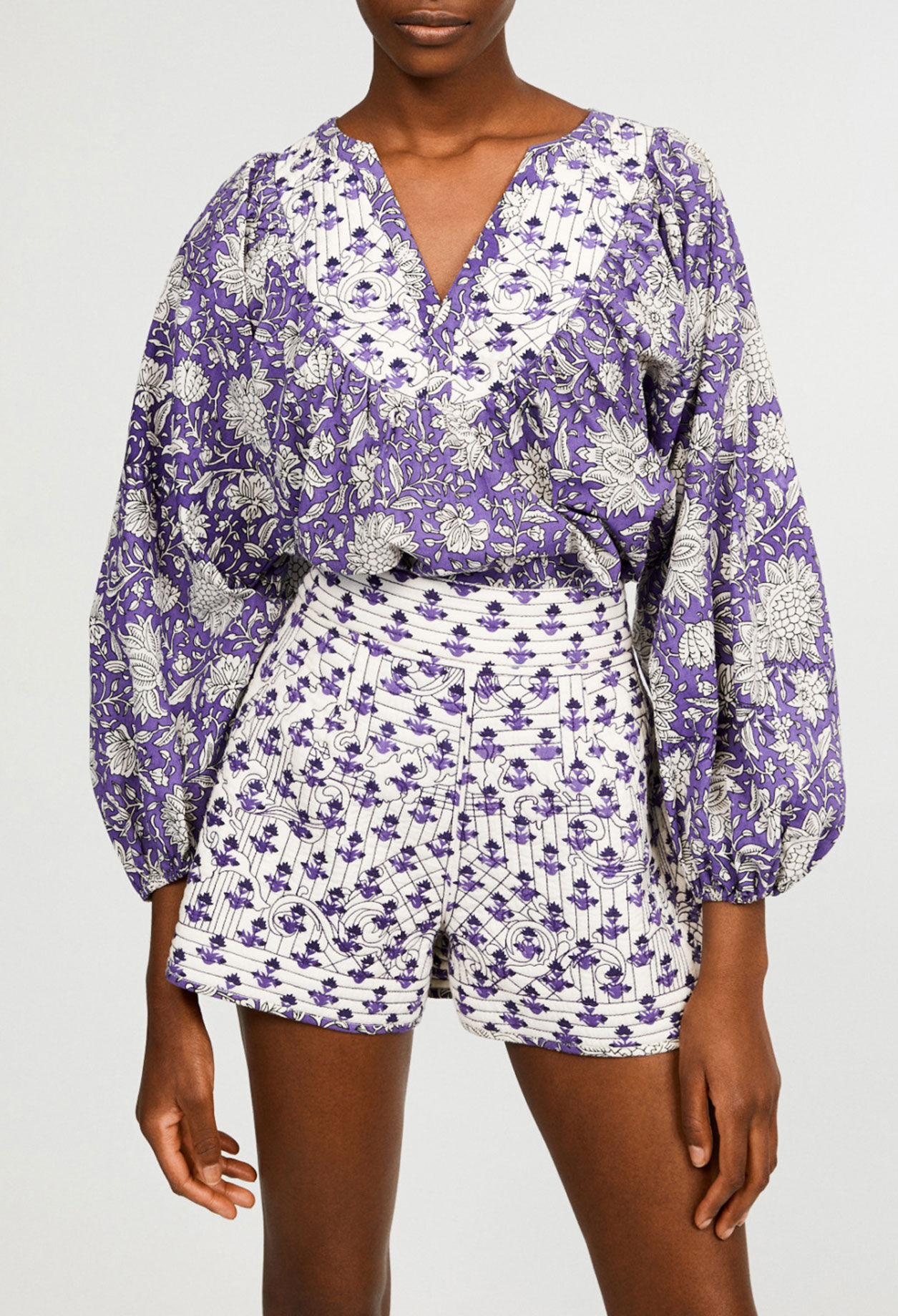 Blouse évasée à motifs