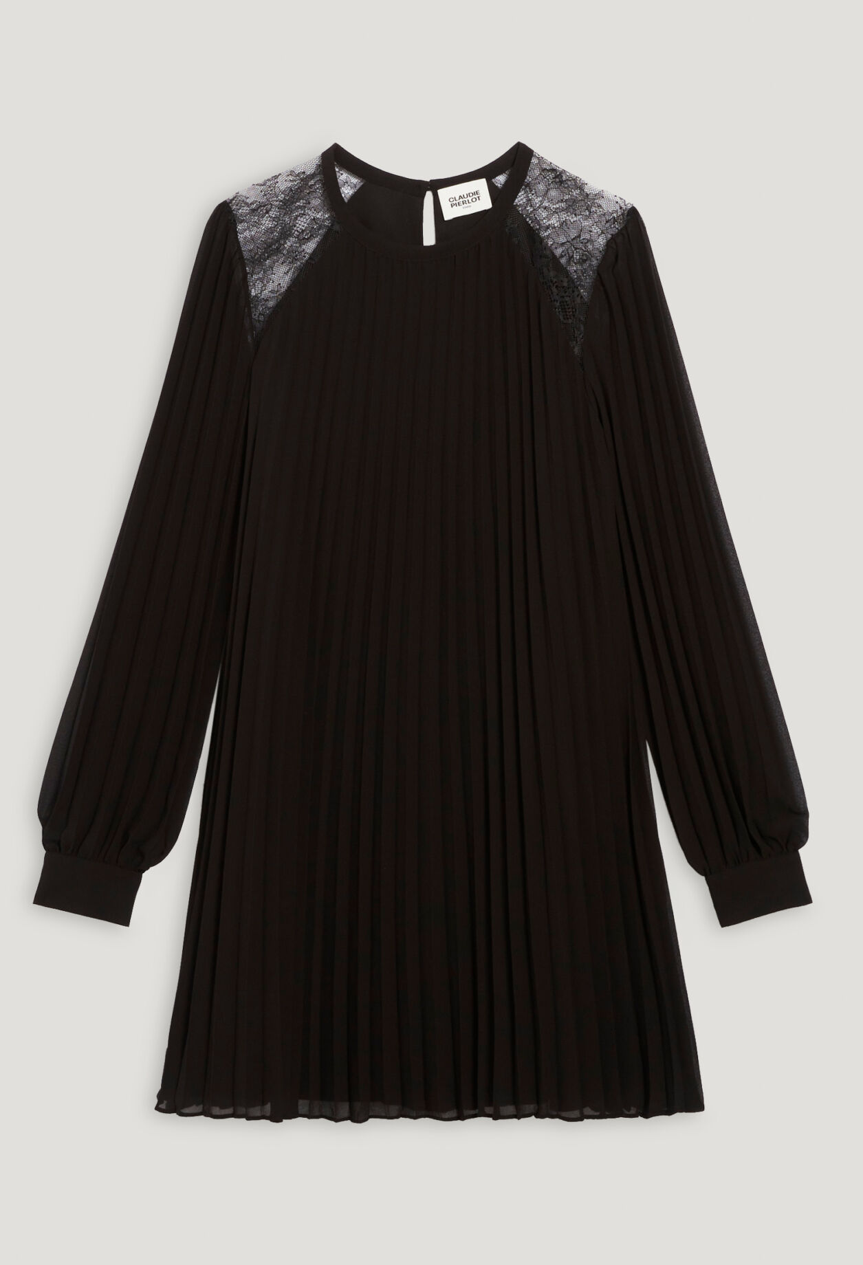 Robe courte plissée noire