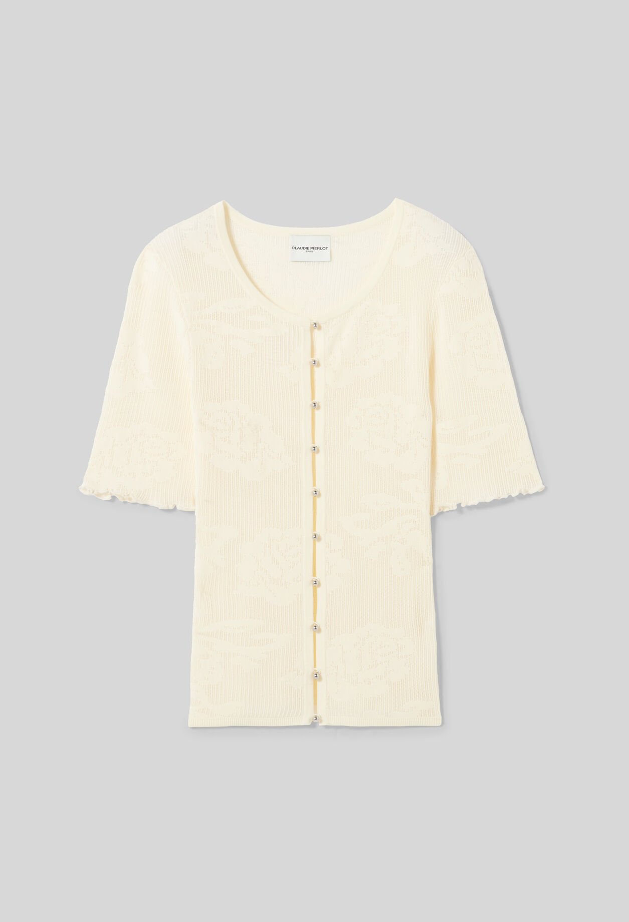 Cardigan maille fleurs