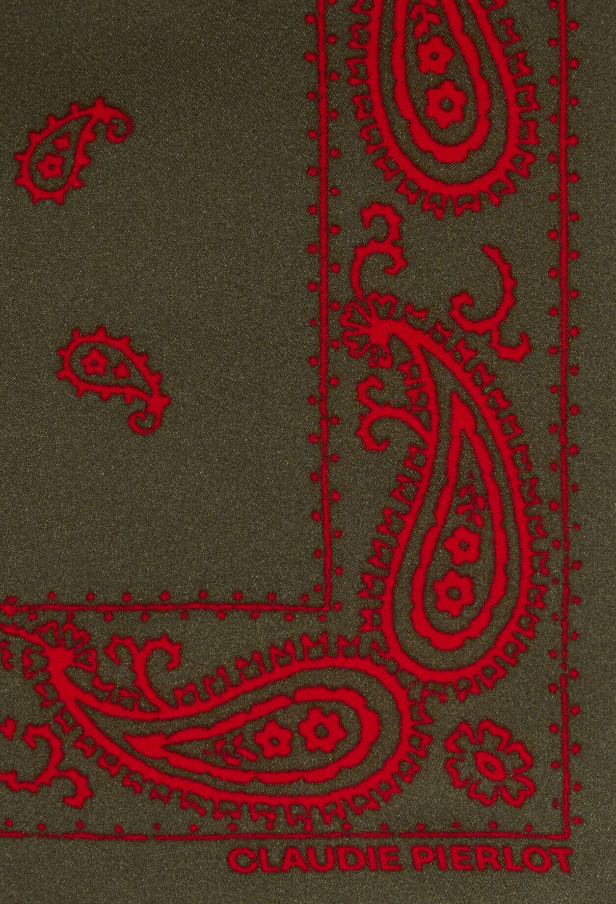 Foulard soie kaki
