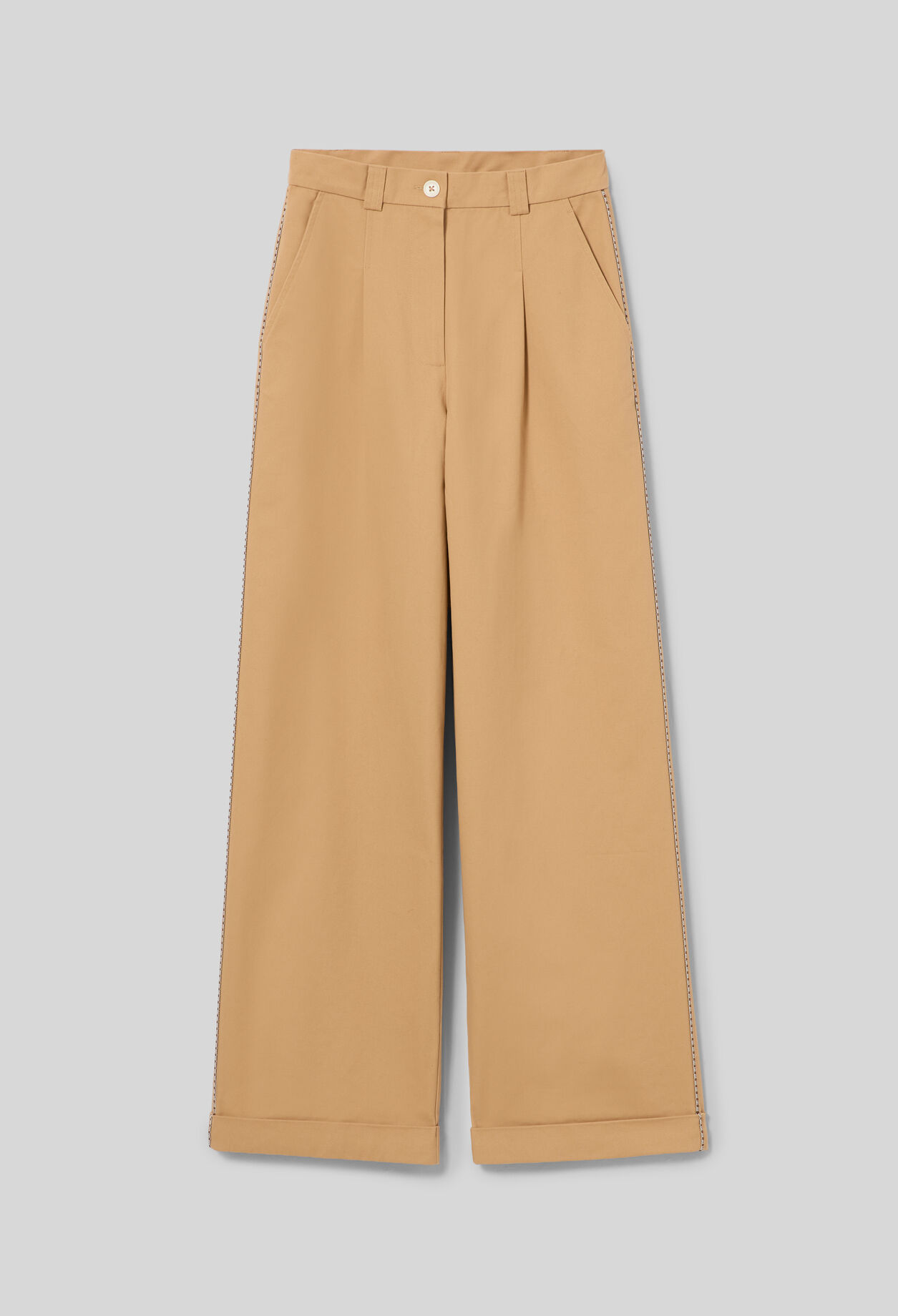 Pantalon droit &agrave; plis