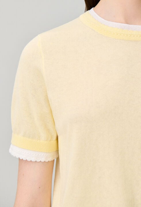 Pull maille contrastante