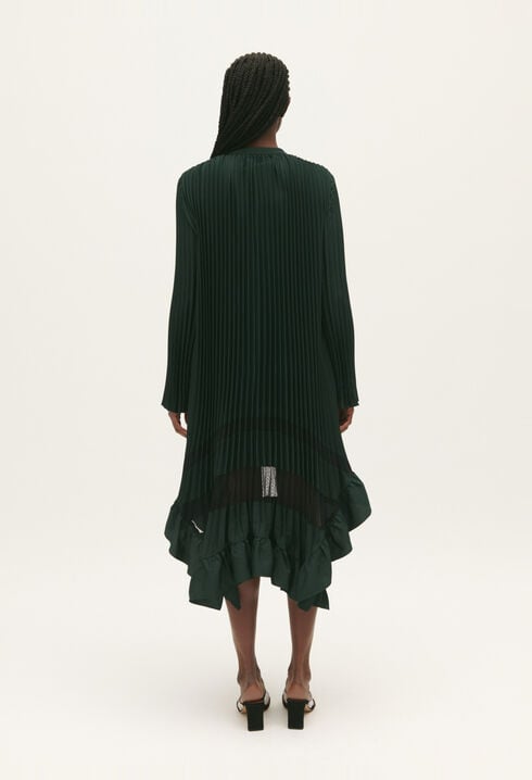 Robe mi-longue plissée